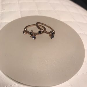 Green and Blue diamond rings